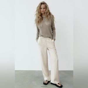 ZARA STRAIGHT LEG DRAWSTRING PANTS